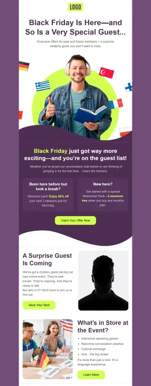 Black Friday template for the Education industry