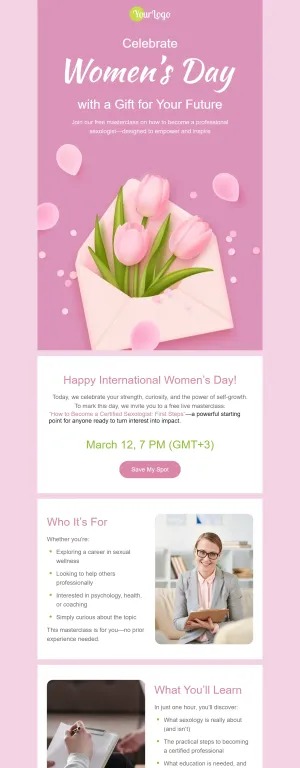 International Women’s Day template for the Education industry