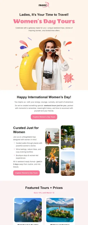 International Women’s Day template for the Travel and Adventure industry