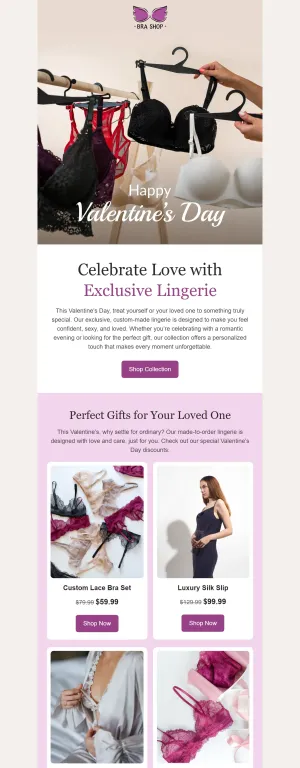 St. Valentine’s Day template for the E-commerce industry