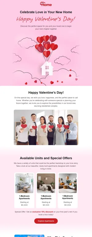 St. Valentine’s Day template for the Real Estate industry