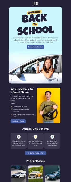 Back-to-school template for the Automotive industry