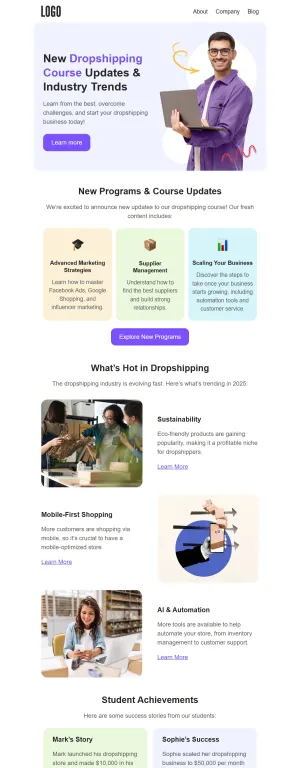 Education newsletter template