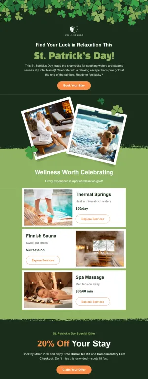 St. Patrick's Day template for the Hotels and Inns industry