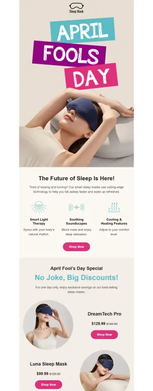 April Fool’s Day template for the E-commerce industry