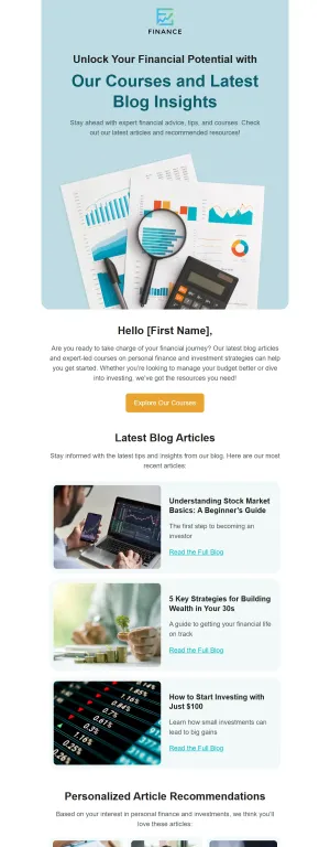 Blog newsletter template for the Education industry
