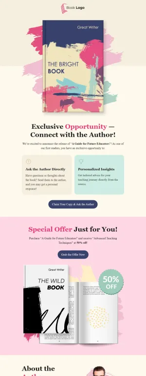 Promotion template for the Printed Book or Audiobook industry