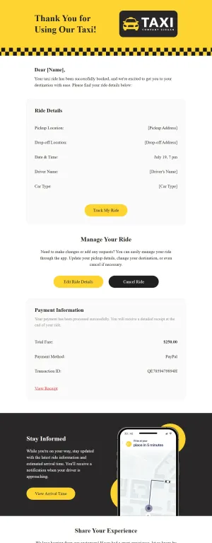 Order confirmation template for the SaaS industry
