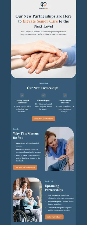 Partnership announcement email template for the Healthcare industry