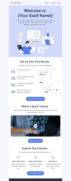 Onboarding template for the SaaS industry