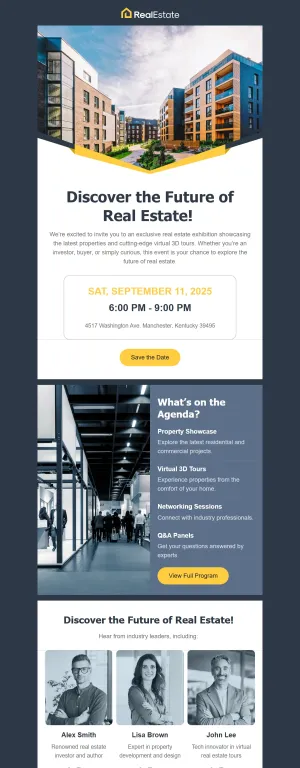 Events template for the Real Estate industry
