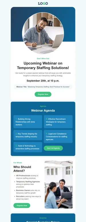 Webinar announcement template for the HR Agency industry