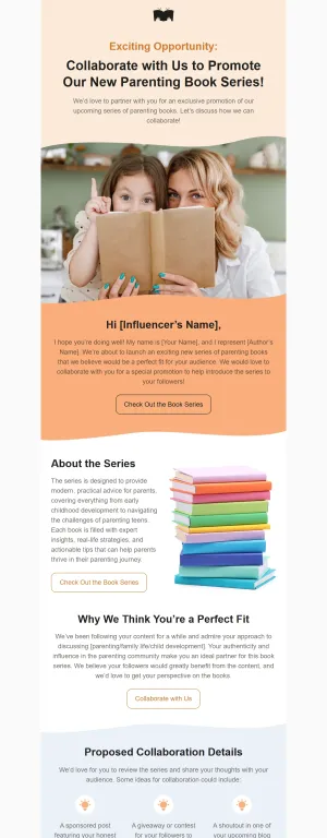 Influencer outreach email template for the Printed Book or Audiobook industry