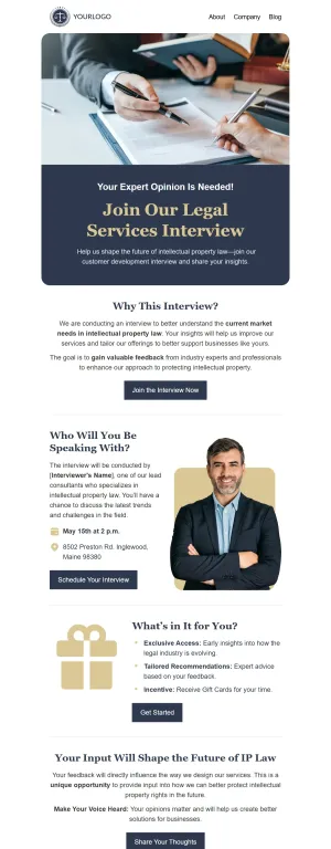Survey template for the Legal Services industry