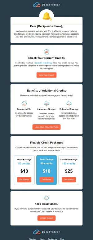 Reminder email template for the SaaS industry