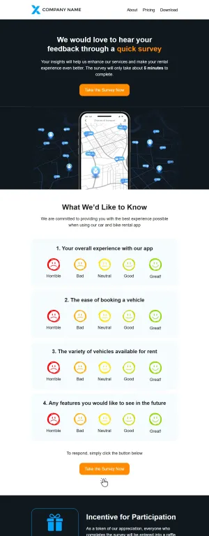 Survey template for the SaaS industry