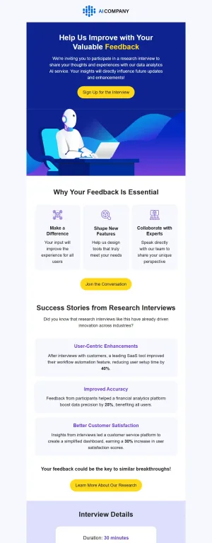 Survey template for the SaaS industry