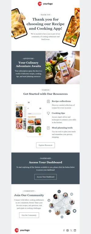 Thank You email template for the SaaS industry