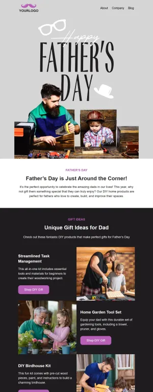 Father's Day template for the E-commerce industry
