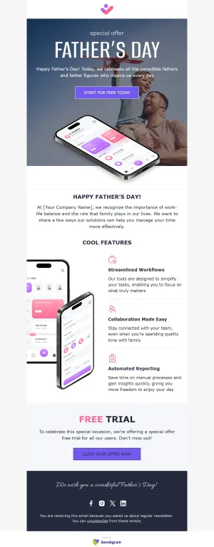 Father's Day template for the SaaS industry