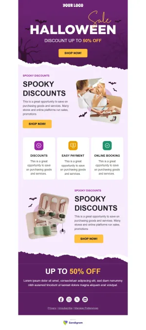 Halloween template for beauty salons and barbershops