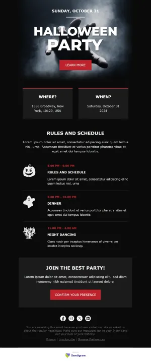 Halloween template for the Event industry