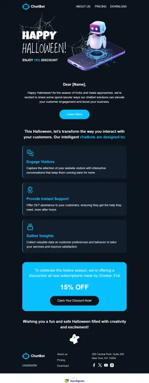 Halloween template for the SaaS industry