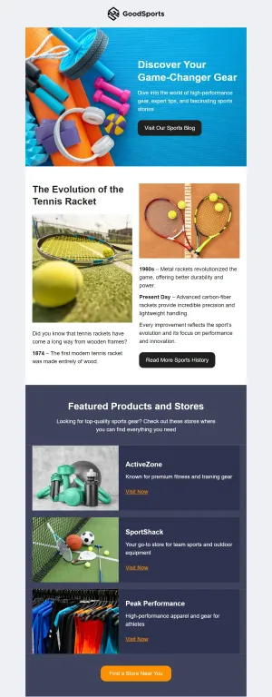 Blog newsletter template for the E-commerce industry