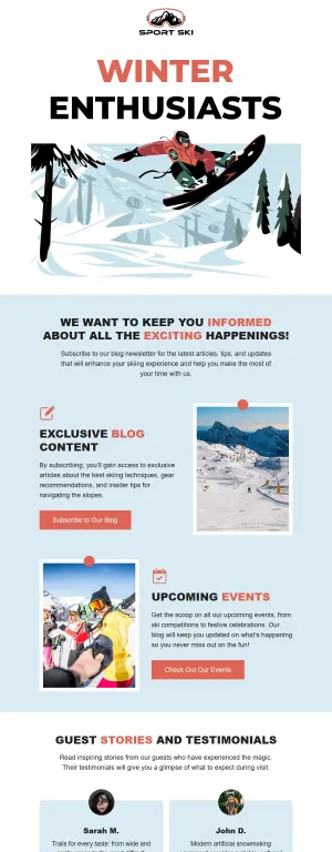 Blog newsletter template for the Hotel industry