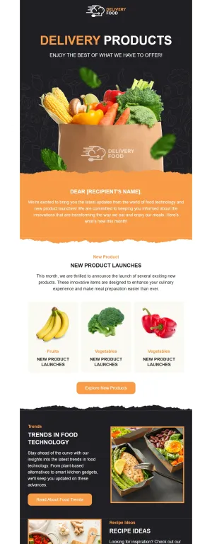 Restaurants & Food Delivery newsletter template