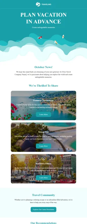 Travel newsletter template